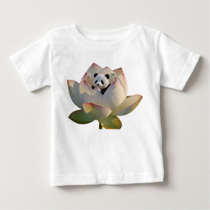 Camiseta De Bebé Pequeño Panda Subiendo Bosque de Bambú Cristalino