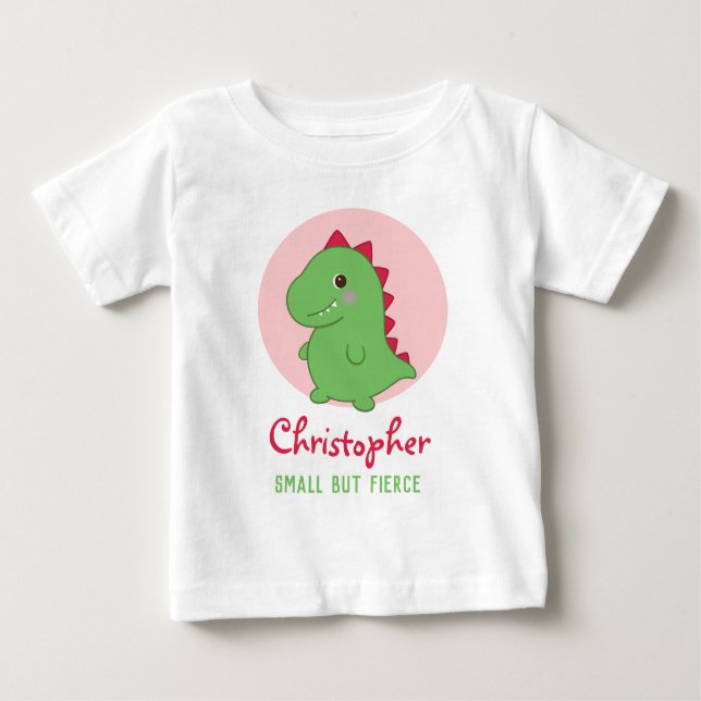 Camiseta De Bebé Pequeño Pero Feroz | T-Rex Chibi Divertido y Lindo (Anverso)