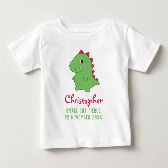 Camiseta De Bebé Pequeño Pero Feroz | T-Rex Chibi Divertido y Lindo (Anverso)