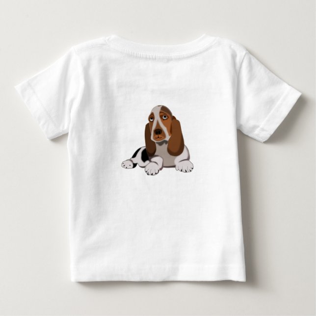 Camiseta De Bebé Pequeño perro bebé camiseta que amo a los Mascotas (Reverso)