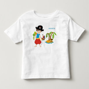 Camiseta De Bebé Pequeño pirata con tesoro y loro