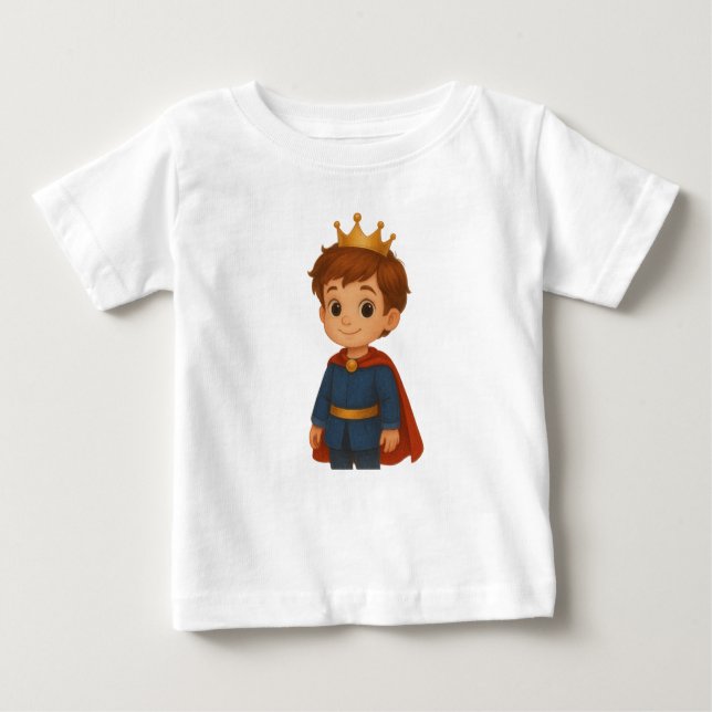 Camiseta De Bebé Pequeño príncipe con traje azul (Anverso)