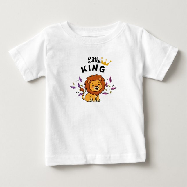 Camiseta De Bebé Pequeño Rey Diseñado  (Anverso)