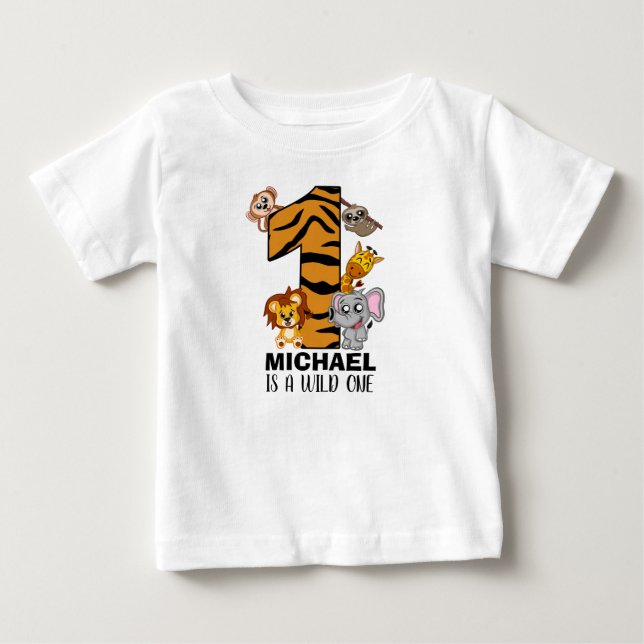 Camiseta De Bebé Pequeño salvaje de una jungla animales Safari prim (Anverso)