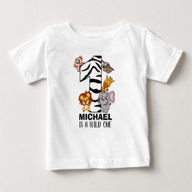 Camiseta De Bebé Pequeño salvaje de una jungla animales Safari prim (Anverso)