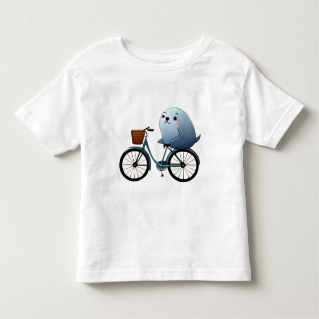 Camiseta De Bebé Pequeño sello personalizado en una bicicleta (Anverso)