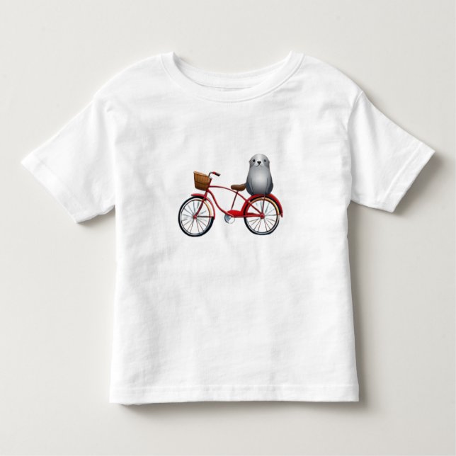 Camiseta De Bebé Pequeño sello personalizado en una bicicleta (Anverso)