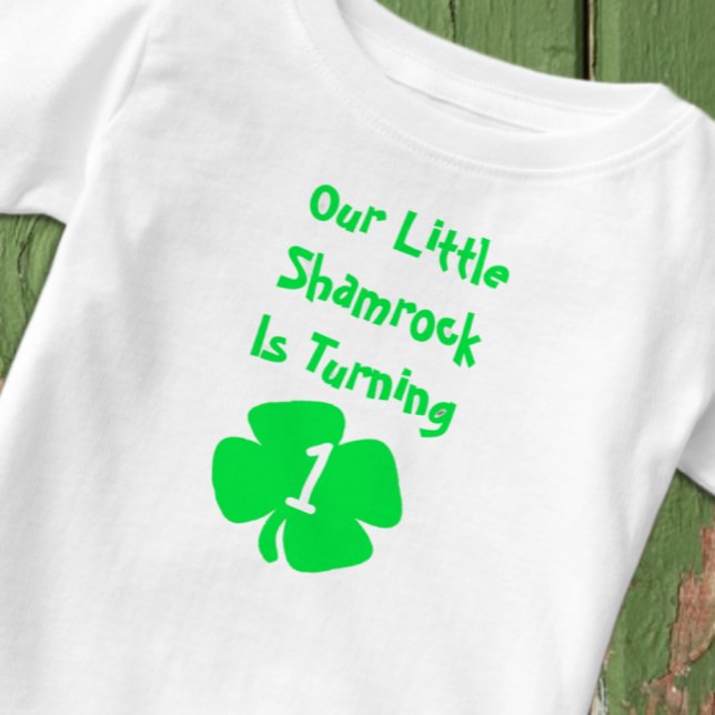 Camiseta De Bebé Pequeño Shamrock 1er Cumpleaños (Subido por el creador)