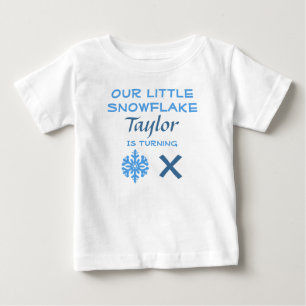 Camiseta De Bebé Pequeño Snowflake Cualquier Edad Cumpleaños Bebé C