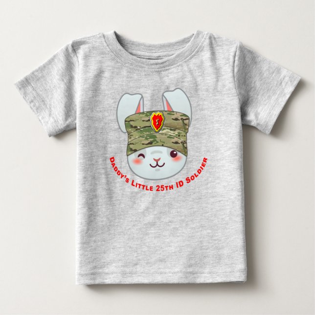 Camiseta De Bebé "Pequeño soldado de la 25ª División de Infantería  (Anverso)