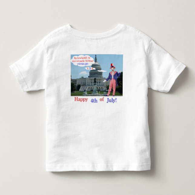 Camiseta De Bebé pequeño tee. 4.ª rata/unclesam feliz (Reverso)