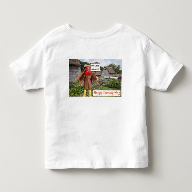 Camiseta De Bebé pequeño tee. Feliz Día de Acción de Gracias. cheet (Reverso)