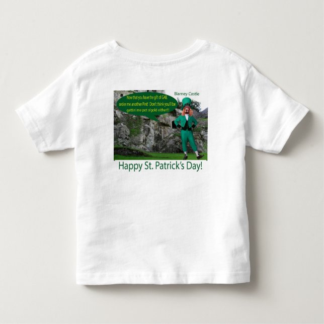 Camiseta De Bebé pequeño tee. Feliz Día de San Patricio. (Reverso)