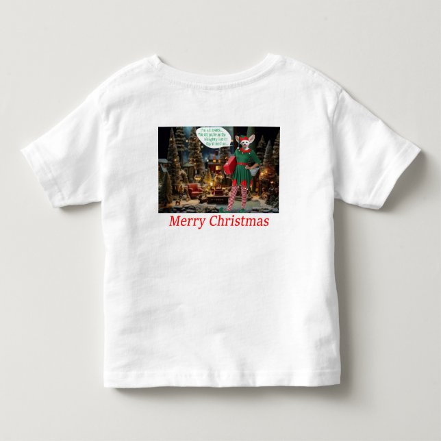 Camiseta De Bebé pequeño tee. Feliz Navidad. fennec fox/ elf (Reverso)