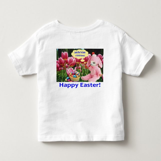 Camiseta De Bebé pequeño tee. Feliz Pascua. (Reverso)