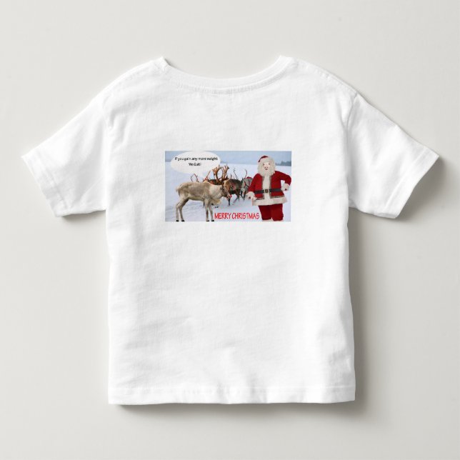 Camiseta De Bebé pequeño tee merry christmas santa cerdo (Reverso)