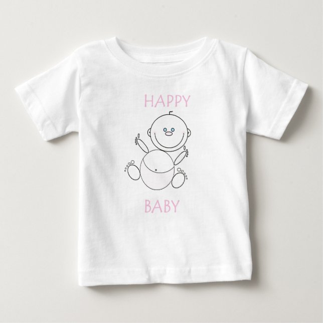 Camiseta De Bebé Pequeño Tee Shirt, bebé feliz (Anverso)