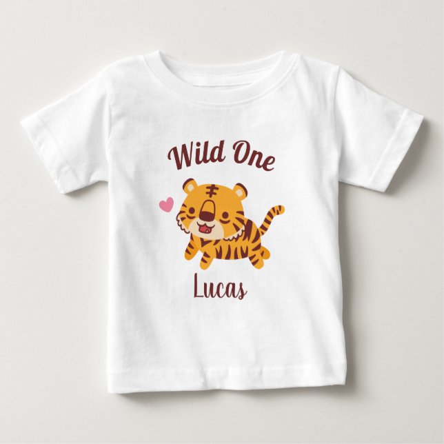 Camiseta De Bebé Pequeño tigre, salvaje, un funn (Anverso)