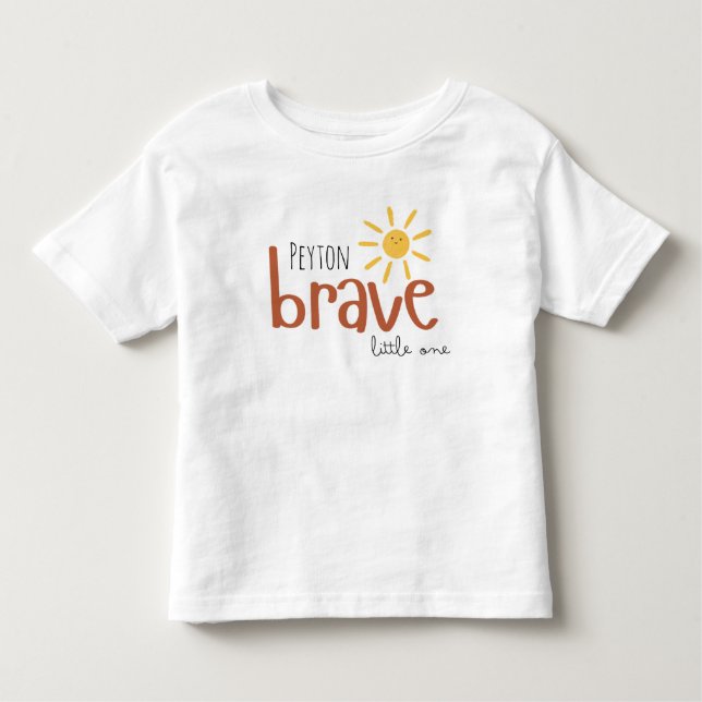 Camiseta De Bebé pequeño valiente un niño pequeño T-Shirt lindo sol (Anverso)