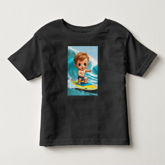 Camiseta De Bebé Pequeño Viajero De Ondas - Bebé Surfer Vibes (Anverso)