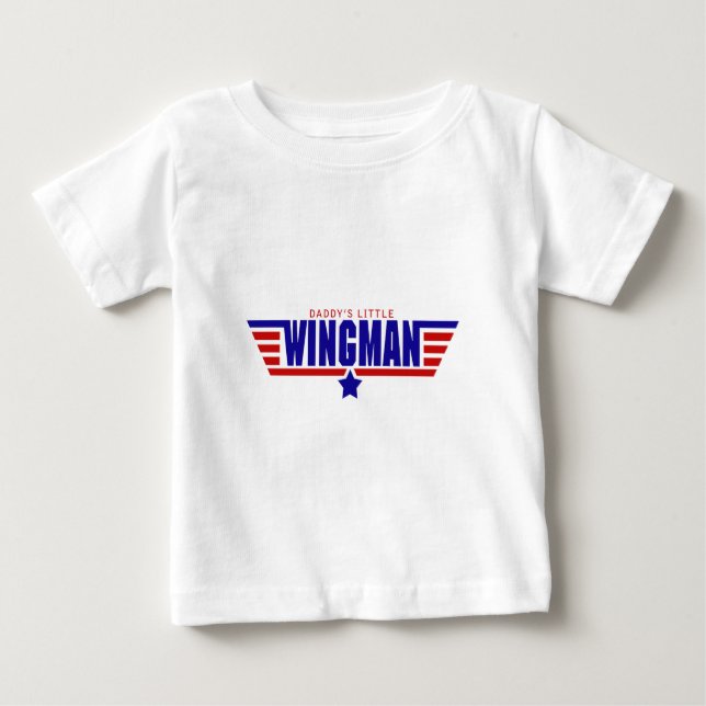 Camiseta De Bebé Pequeño Wingman de Daddys (Anverso)