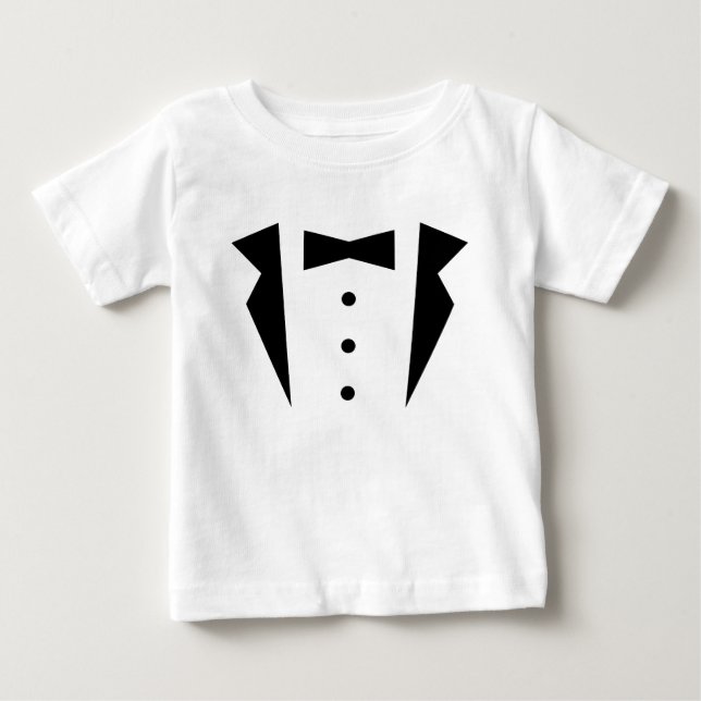 Camiseta De Bebé Pequeño Y Elegante Tuxedo De Caballero Con Azulejo (Anverso)