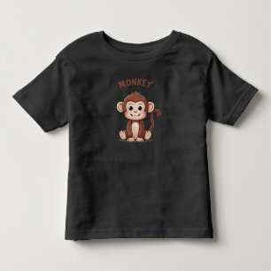 Camiseta De Bebé Pequeño y gracioso mono feliz Toddler T-Shirt (