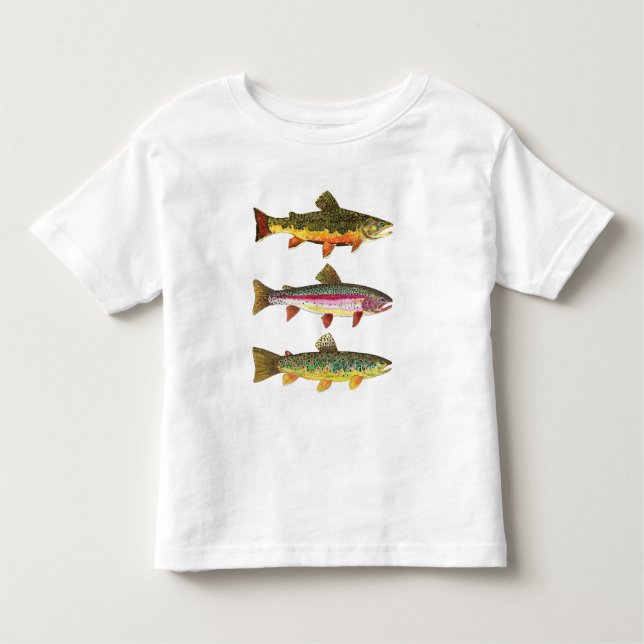Camiseta De Bebé Pequeño y tres mosquitos pescando trucha (Anverso)