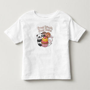 Camiseta De Bebé Pequeños amigos de animales con torta - Trajes dul