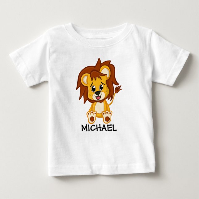 Camiseta De Bebé Pequeños animales de león de Safari de la jungla (Anverso)