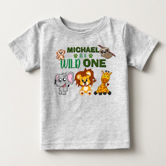 Camiseta De Bebé Pequeños animales salvajes de una jungla Safari pr (Anverso)