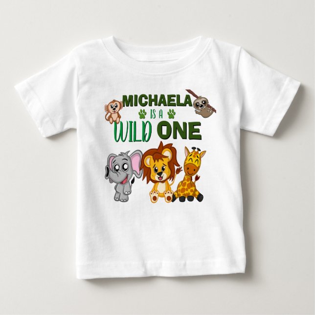 Camiseta De Bebé Pequeños animales salvajes de una jungla Safari pr (Anverso)