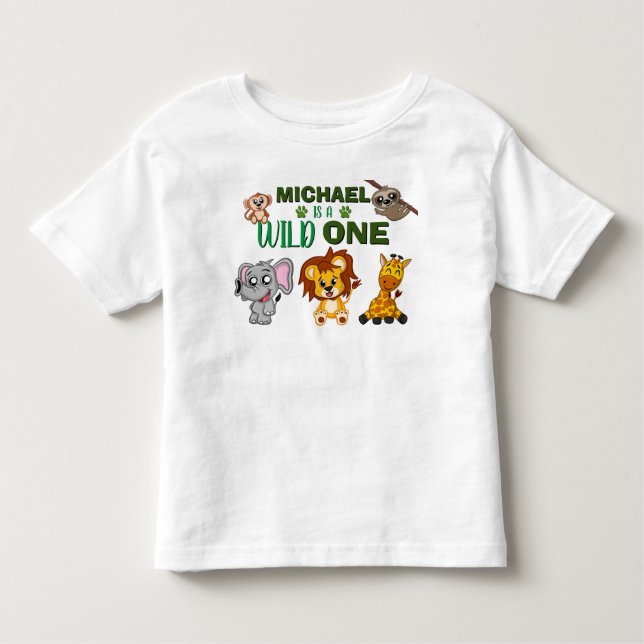 Camiseta De Bebé Pequeños animales salvajes de una jungla Safari pr (Anverso)