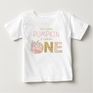 Camiseta De Bebé Pequeños Chicas de calabaza Primer cumpleaños