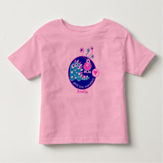 Camiseta De Bebé Pequeños monstruitos Chicas rosados graciosos de P