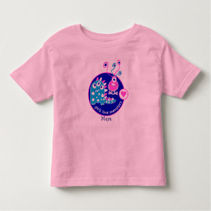 Camiseta De Bebé Pequeños monstruos rosados divertidos adaptables