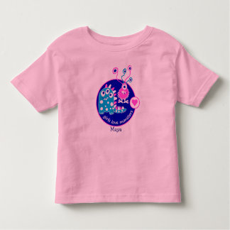 Camiseta De Bebé Pequeños monstruos rosados divertidos adaptables