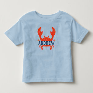 Camiseta De Bebé Pequeños niños de color de agua Cangrejo nombre di