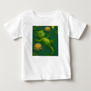 Camiseta De Bebé Pequeños ojos de cachorro de dragón verde bebé nad