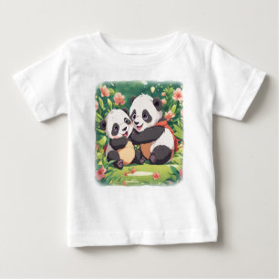 Camiseta De Bebé Pequeños Pandas Jugadores Cuidados - Estilo Anime