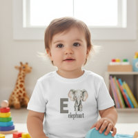 Pequeños tesoros de tronco: Tee de alfabeto elefan