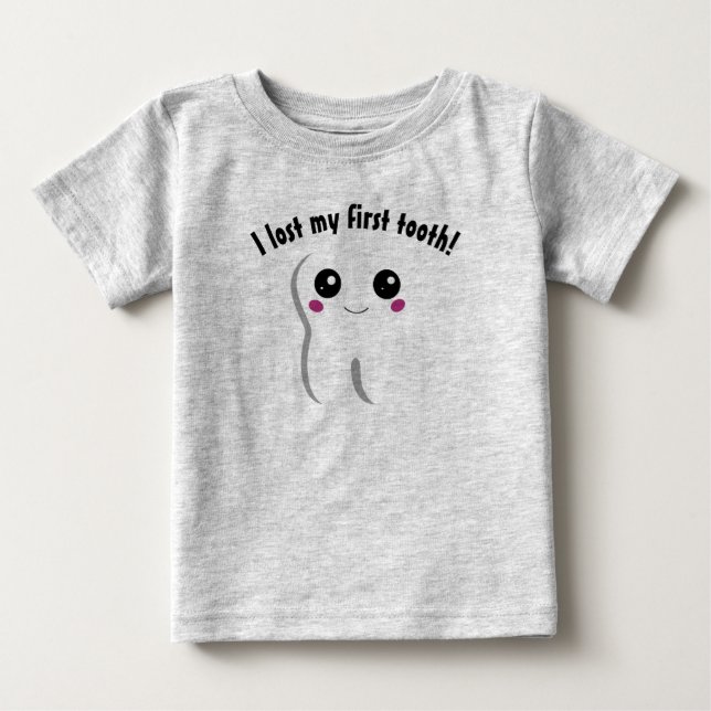 Camiseta De Bebé Perdí mi primer diente Feliz Sonriente Diente Dent (Anverso)