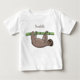 Camiseta De Bebé Pereza sonriente suave en el ilustracion personali