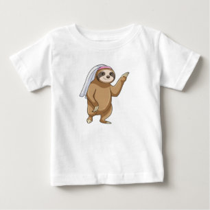 Camiseta De Bebé Perezoso como Novia con Velo
