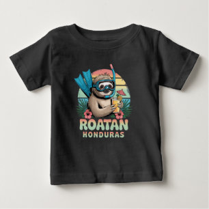Camiseta De Bebé Perezoso de Roatán Honduras, Perezoso de Roatán, R