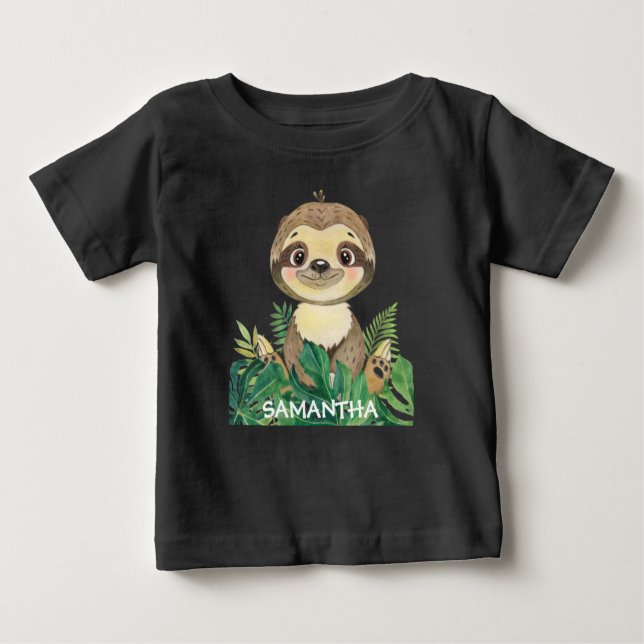 Camiseta De Bebé Perezoso de Vida Silvestre Bebe  (Anverso)