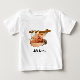 Camiseta De Bebé Perezoso Lindo Colgando   Agrega tu Foto y Texto