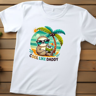 Camiseta De Bebé Perezoso lindo fresco como papá bajo la palmera