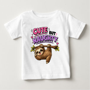 Camiseta De Bebé Perezoso lindo pero travieso