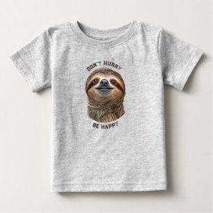 Camiseta De Bebé Perezoso sonriente No te apresures Sé feliz
